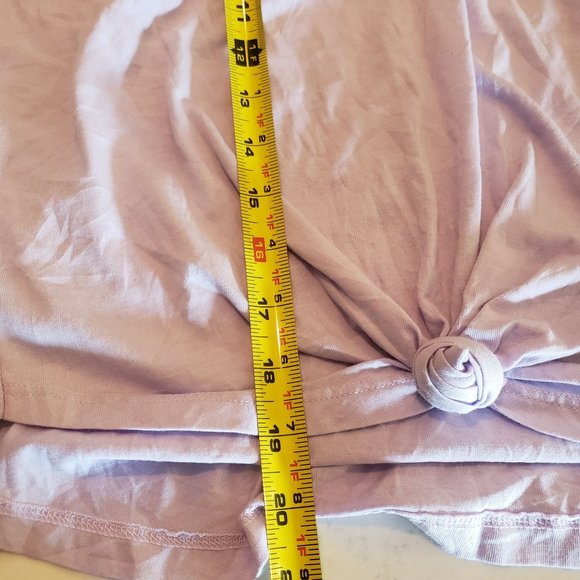AERO Girlfriend tee size XS tie front lavender New - Picture 6 of 7